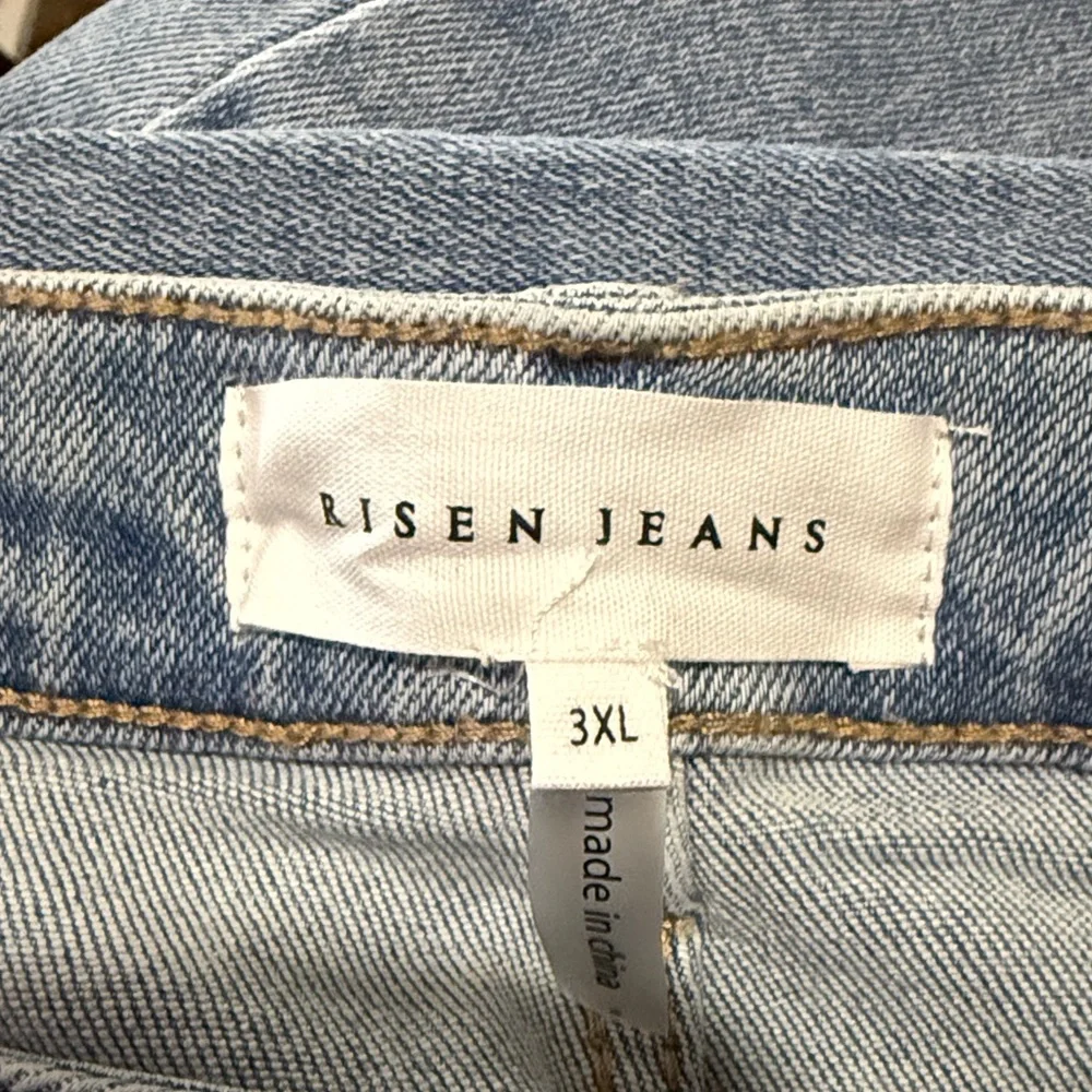 New Risen Summer Days High Rise Light Vintage Wash Straight Leg Jeans 3XL - Picture 7 of 13